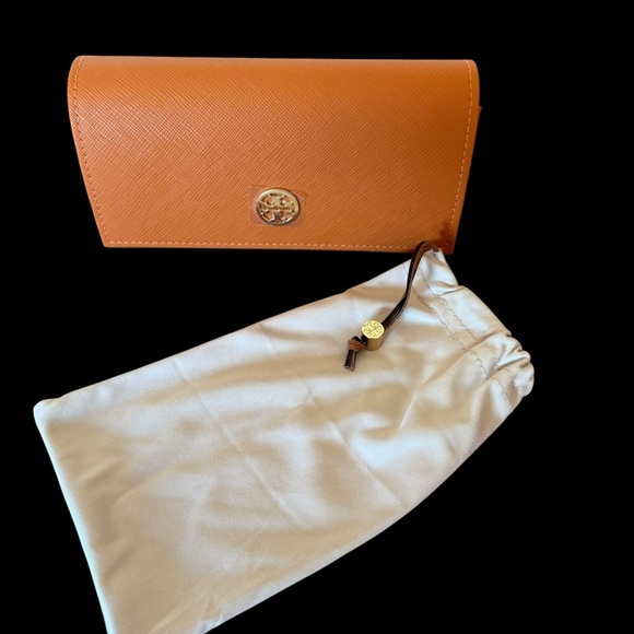 Tory Burch Vibrant Orange Sunglasses Case & Lint Free Carrying Case - Picture 3 of 9